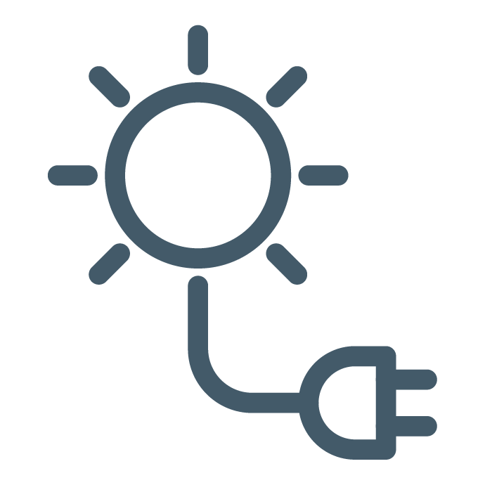Icons Photovoltaikanlagen blau